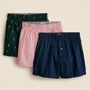 NWT J CREW Cotton poplin boxers three-pack